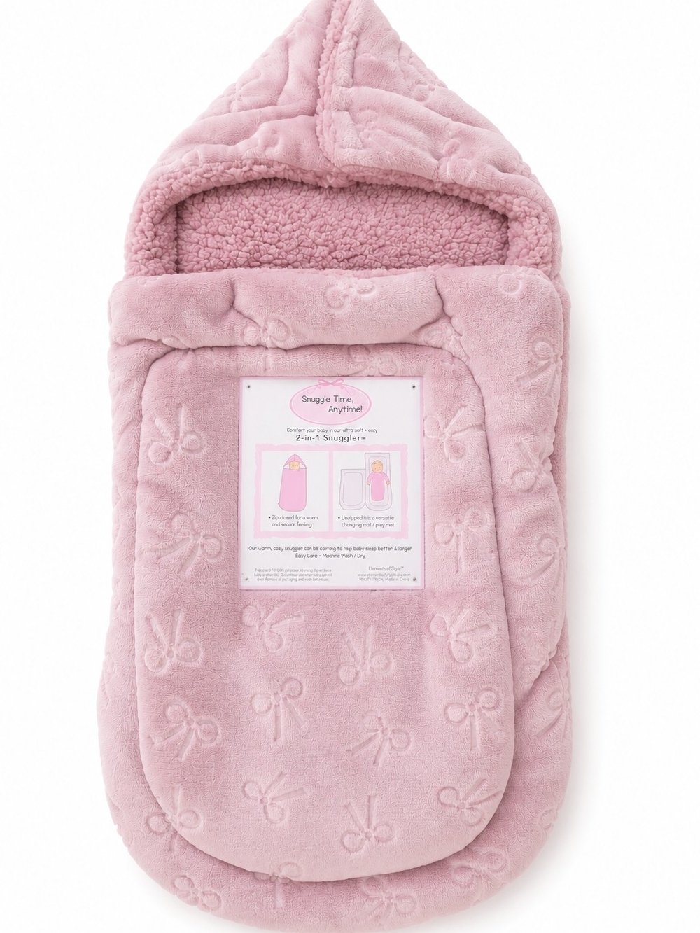 NWT Snuggle Time Anytime Pink 2-in-1 Baby Snuggler Sleep Sack Mat bow balletcore